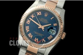 R36DJTR-775 116231 SS/RG Fluted/Oyster Blue Roman SA 3135