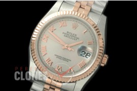 R36DJTR-723 116231 SS/RG Fluted/Jubilee Light Grey Roman SA 3135