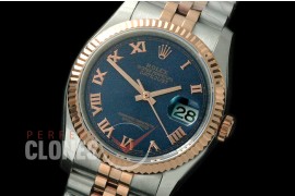 R36DJTR-723 116231 SS/RG Fluted/Jubilee Light Grey Roman SA 3135