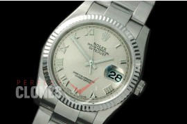 R36DJS-773 116234 SS/SS Fluted/Oyster Light Grey Roman SA 3135