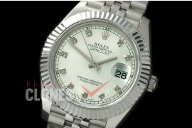 R41DJS-821 126334 SS/SS Fluted/Jubilee Silver White Diam SA 3235