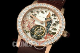 BVL00086 I Giardini Di Bulgari Tourbillon RG/LE Parot Art Flying Man Tourbillon 