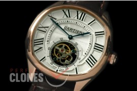 CARDR-1086 Drive de Cartier Tourbillon RG/LE White Flying Man Tourbillon