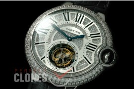 CARBA00025 Ballon De Cartier Tourbillon SS/LE White/Diam Flying Man Tourbilon