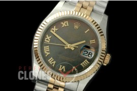 R36DJT-729 116233 SS/YG Fluted/Jubilee MOP Black Roman SA 3135