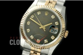 R36DJT-719 116233 SS/YG Fluted/Jubilee MOP Black Dial SA 3135
