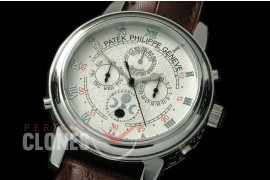 PPSM00101 Perpetual Calender Skymoon Tourbillon ( Dua Side) SS/LE White 