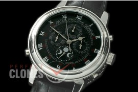 PPSM00102 Perpetual Calender Skymoon Tourbillon ( Dua Side) SS/LE Black