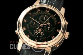 PPSM00112 Perpetual Calender Skymoon Tourbillon ( Dua Side) RG/LE Black