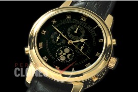 PPSM00107 Perpetual Calender Skymoon Tourbillon ( Dua Side) YG/LE Black