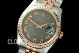 R36DJTR-729 116231 SS/RG Fluted/Jubilee MOP Black Roman SA 3135