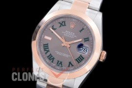 R41DJTR-777 116331 SS/RG Smooth/Oyster Grey-Green Roman SA 3136