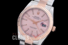 R41DJTR-705 116331 SS/RG Fluted/Oyster Rose Gold Sticks SA 3136
