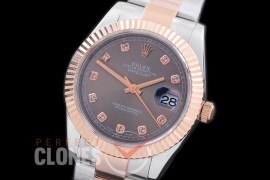 R41DJTR-713 116331 SS/RG Fluted/Oyster Grey Diam SA 3136