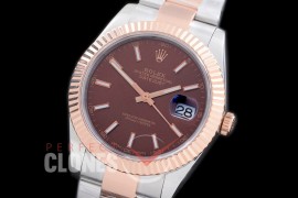 R41DJTR-706 116331 SS/RG Fluted/Oyster Brown Sticks SA 3136