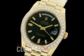 R40DDF00402D2 228348RBR YG/YG Baguette Cut Diam Bez Black Glazier Asian Clone 2836