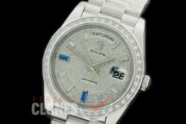 R40DDS00408D2 228349RBR SS/SS Baguette Cut Diam Bez Silver Glazier/Ruby Asian Clone 2836