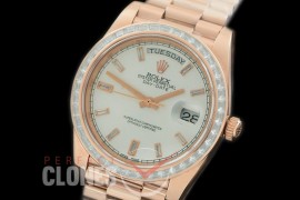R40DDR00402D2 228345RBR RG/RG Baguette Cut Diam Bez White Glazier Asian Clon