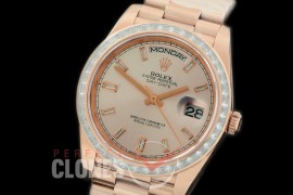 R40DDR00401D2 228345RBR RG/RG Baguette Cut Diam Bez Silver Glazier Asian Clon