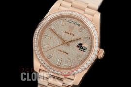 R40DDR00408D 228345RBR RG/RG Diam Bez Rose Gold Glazier Asian Clone 2836