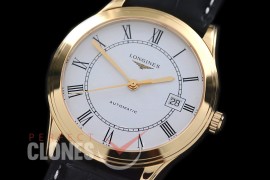 LG00157 Master Collection Automatic Date YG/LE White Roman M-9015