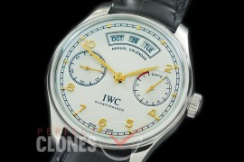 0 0 IWP7D00054C V2 Portugese 7 Days Annual Calender 5035 SS/LE White/Champagne Gold A-52850