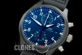 0 0 IWP00071 YLF Pilot Chronograph 389001 Top Gun CER/NY Black A-7750