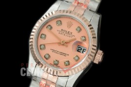 R26DJTR-906 GMF 179171 SS/RG Fluted/Jubilee Rose Gold Diam Swiss 2671 904L Steel 
