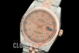 R36DJTR-356 GMF 126231 SS/RG Fluted/Jubilee Rose Gold Sticks SA 3135 904L Steel 