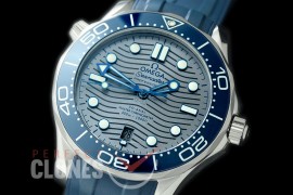 0 OM300M-005R 2018 Basel Seamaster Diver 300M SS/RU Grey Asian Clone 8800