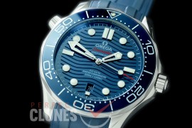 0 OM300M-003R 2018 Basel Seamaster Diver 300M SS/RU Blue Asian Clone 8800