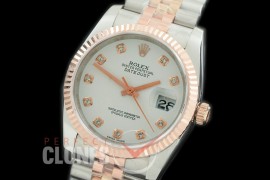 R36DJTR-361 GMF 126231 SS/RG Fluted/Jubilee White Diam SA 3135 904L Steel