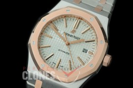 0 0 0 AP15400-611 OMF AP15400 Royal Oak Automatic SS/RG White Miyota 9015 / 3120