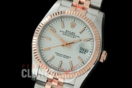 R36DJTR-301 GMF 126231 SS/RG Fluted/Jubilee WhiteSticks SA 3135 904L Steel 