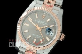 R36DJTR-303 GMF 126231 SS/RG Fluted/Jubilee Rhodium Grey Sticks SA 3135 904L Steel 