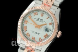 R36DJTR-321 GMF 126231 SS/RG Fluted/Jubilee White Roman SA 3135 904L Steel 