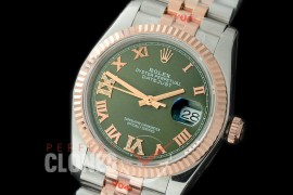 R36DJTR-337 GMF 126231 SS/RG Fluted/Jubilee Green Roman SA 3135 904L Steel 