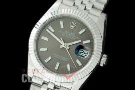 R36DJS-503 BP Datejust 36 126234 SS/SS Fluted/Jubilee 2019 Rhodium Grey Sticks A-2824