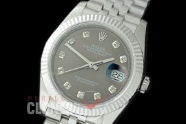 R36DJS-513 126234 SS/SS Fluted/Jubilee 2019 Rhodium Grey Diamonds A-2824