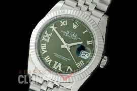 R36DJS-529 126234 SS/SS Fluted/Jubilee 2019 Green Roman/Diamonds A-2824