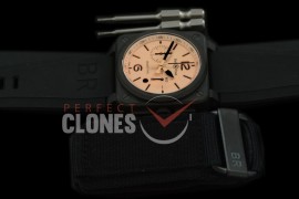 0 0 0 BR03-94-116 BR03-94 Desert Type Chronograph PVD/RU Amber A-7750 Sec at 3 - Bundle with Free Nylon Velcro Strap with Toolkit
