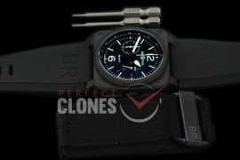 0 0 0 BR03-94-111 BR03-94 Chronograph PVD/RU Black A-7750 Sec at 3 - Bundle with Free Nylon Velcro Strap with Toolkit