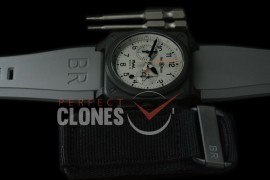 0 0 0 BR03-94-117 BR03-94 Rafale Limited Ed Chronograph PVD/RU Black A-7750 Sec at 3 - Bundle with Free Nylon Velcro Strap with Toolkit