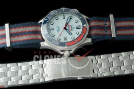 0 0 OM300M-026N OMF 2018 Seamaster Diver 300M 007 Limited Edition SS/NT White Asian Clone 2824/2507 Free Nato Strap
