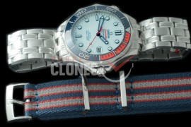 0 0 OM300M-026S OMF 2018 Seamaster Diver 300M 007 Limited Edition SS/SS White Asian Clone 2824/2507 Free Nato Strap
