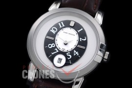 HW00103 Midnight Automatic SS/LE White/Black Jap Miyota 9015