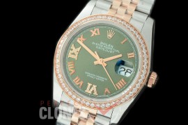 R36DJTR-530Y 126281RBR SS/RG Diamond/Jubilee 2019 Olive Green Roman/Diam A-2824