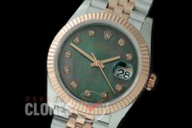 R36DJTR-518F BP Datejust 36 120231 SS/RG Fluted/Jubilee 2019 MOP Black Diamonds A-2824
