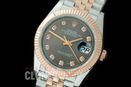R36DJTR-513F BP Datejust 36 120231 SS/RG Fluted/Jubilee 2019 Dark Rhoidum Grey Diamonds A-2824