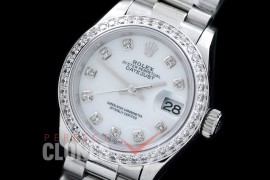 R28DJS-702D 279136RBR Datejust Ladies 28mm SS/SS Diam/President Pearl Diam ETA 2671